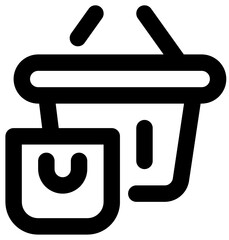 Shopping Basket Icon Line Style