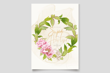elegant peony background and wreath card design