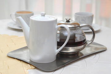 Coffee and tea on the table
