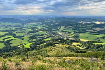 Fototapeta premium view from the hill on the czech countryside