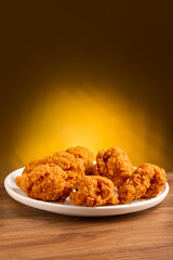 Crispy fried chicken on the plate.