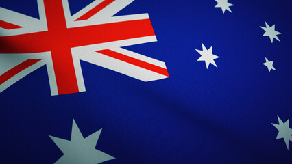 Waving flag of Australia. Ultra realistic 3D render.
