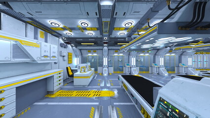 宇宙船内の検査室