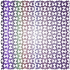 Illustration of 3 d gardien puzzle pattern