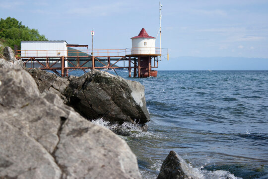 Museum Of Lake Baikal Near The Source Of The Angara River Water View