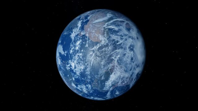 Vertical video of Earth. Photo realistic 3D earth. Earth from space. Rotating planet earth. Blue planet. [ProRes - UHD 4K]