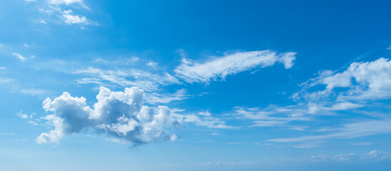 Naklejka na ściany i meble 夏の青空と白い雲　背景素材