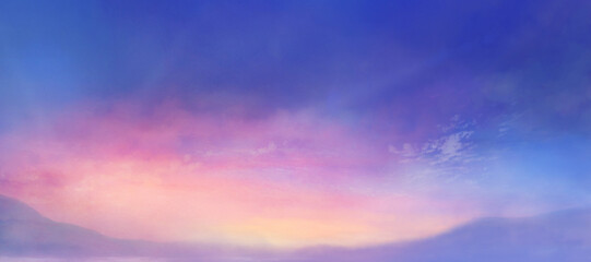 Zonsopgang hemel landschap illustratie