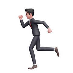 businessman in formal suit are running to meet deadlines, 3d render businessman character in formal suit