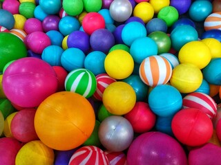 Fototapeta na wymiar Colorful toy plastic ball for children 