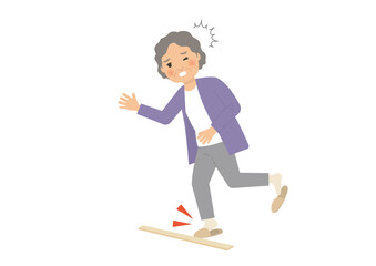 ロコモシンドローム症状の段差につまずく