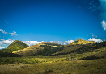 Mountain landscape with blue sky