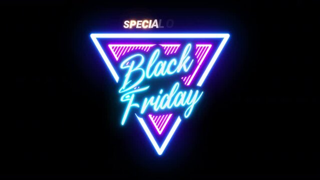 Special Offer, Black Friday. Neon Title 01.