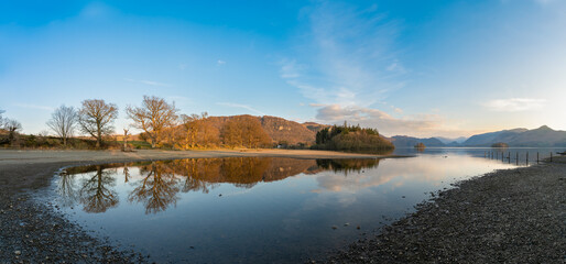 Derwentwater lake panorama in Lake District, Cumbria. England