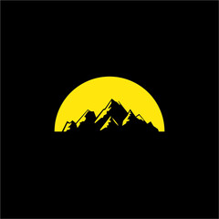 Fototapeta na wymiar beautiful mountain and moon logo