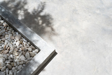 White pebble stone texture on the ground. The pebbles closely stone texture features