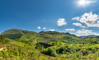 Fototapeta na wymiar Glenfinnan Railway Viaduct in Scotland