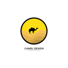 camel logo design template,vintage camel vector illustration