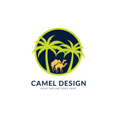 camel logo design template,vintage camel vector illustration