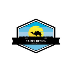 camel logo design template,vintage camel vector illustration