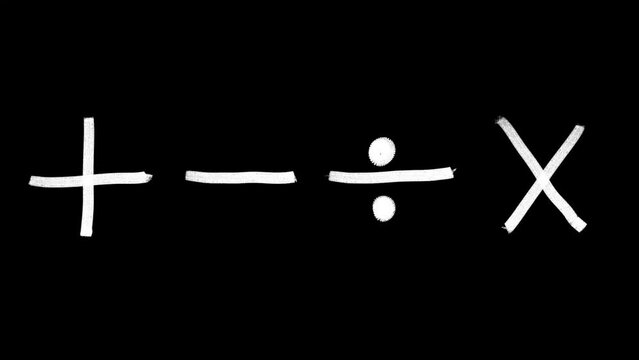 Mathematic Symbols Blackboard Chalk Animation Loop