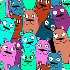 Halloween seamless cartoon bear monsters pattern for wrapping paper and clothes print and accessories and kids