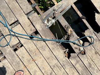Vintage Old Classic Wooden Brown Plank Timber Deck Texture Background or Interior Exterior Design Element