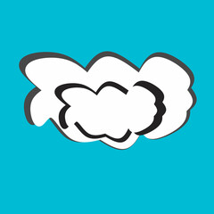 cloud illustration on blue background