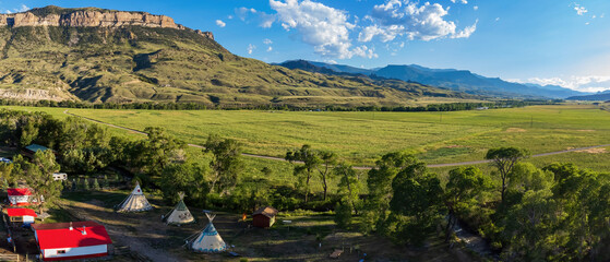Aerial view of the landscape over Cody rural area © Kit Leong