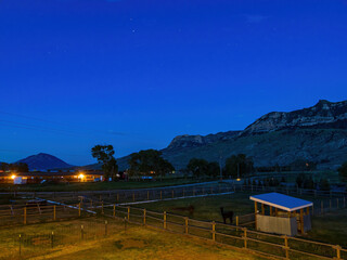 Night view of house with beautiful landscape