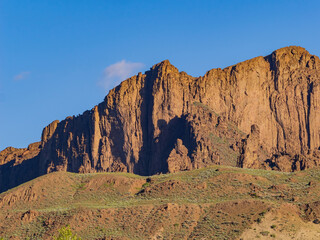 Sunny view of beautiful mountain landscape