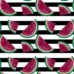 Summer fruit seamless watermelon cartoon slice pattern for clothes print and wrapping and fabrics and kids