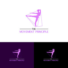 Principles of Body Movements Dancing center academy logo design