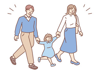 家族、買い物、ショッピングのイラスト(子供、旅行散歩、通学、通勤、お出かけ) Illustrations of family, shopping and shopping.Children, travel, walk, commute to school, commute to work, go out.