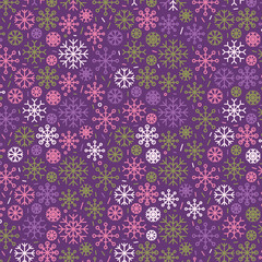 Decorative textile vector graphic illustration. Abstract snowflake pattern seamless for celebration decoration design