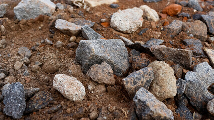A view of cement stone in the sand area.