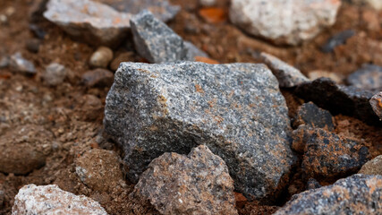 A view of cement stone in the sand area.