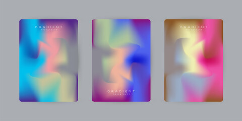 Group of colorful curves gradient background, with three modern gradient design and Applicable vector used in wallpaper templates
