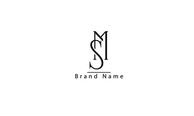 SM MS S M abstract vector logo monogram template