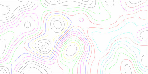 Abstract background with multicolor abstract background vector, Abstract topographic contours map background .Topographic background and texture, monochrome image. 3D waves. Marble texture .