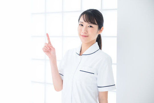 Portrait of Asian woman easy to use for beauty nurse or nurse image Copy space Recommended