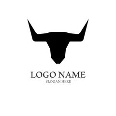 bull horn logo with template vector style.