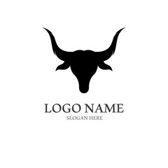 bull horn logo with template vector style.