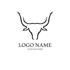 bull horn logo with template vector style.