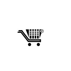 shopping cart picnic vector drawing