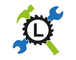 L Gear logo vector full color template Icon