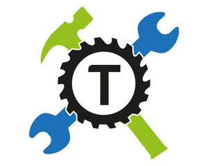 T Gear logo vector full color template Icon