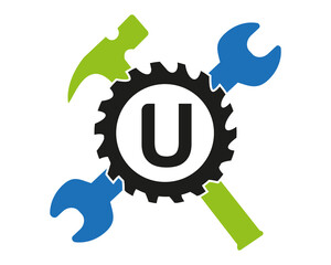 U Gear logo vector full color template Icon