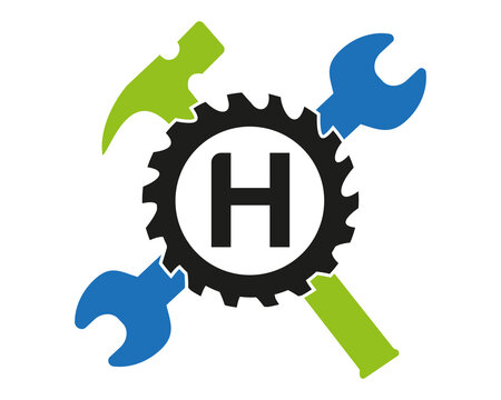 H Gear logo vector full color template Icon