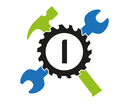 I Gear logo vector full color template Icon